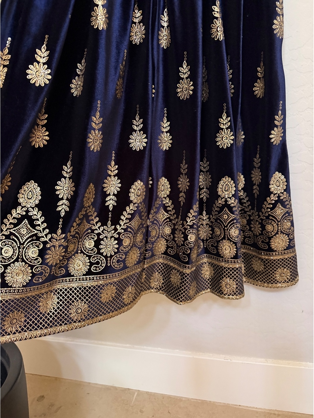 NWT Lularoe Amelia Blue Velvet Dress - Picture 6 of 9